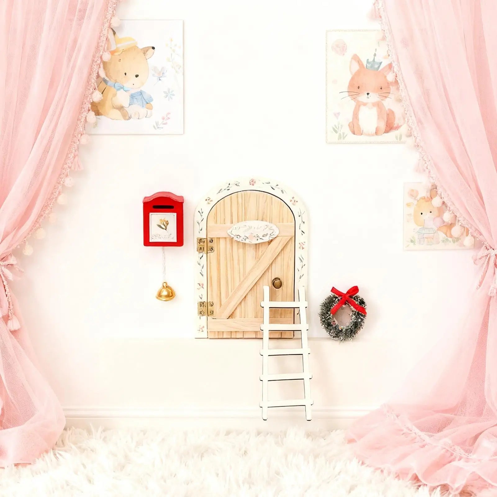 Fairy Doors Christmas Wooden Craft Supplies Small Garden Ornament Qme