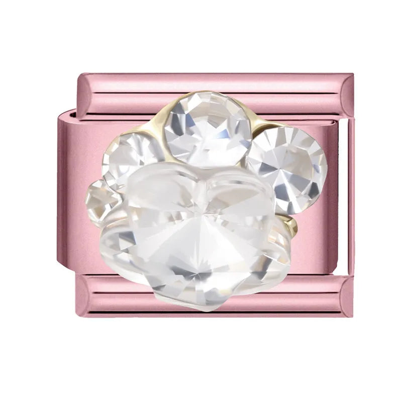 Wholeasle Shiny Round Zircon Bow Beautiful Stars Italian Charm Links