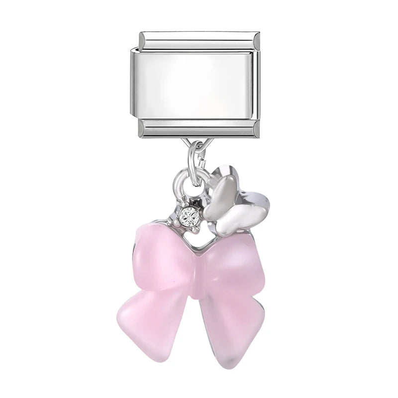 Colorful Square Zircon Pendant Italian Charm Fit 9mm Stainless Steel Women DIY Bracelet Drop Shipping Fashion Jewelry Wholesale Qme Style 33.....