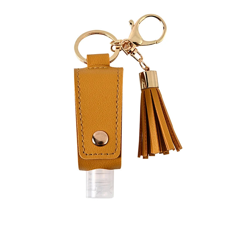Travel Mini Hand Sanitizers Case Portable Empty Bottle Keychain Qme Yellow