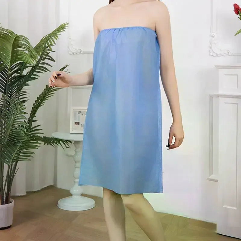 Extra Long & Thick Disposable Bathrobe - Strapless Bra Design for Women, Perfect for Massage, Sauna & Hotel Stays Qme
