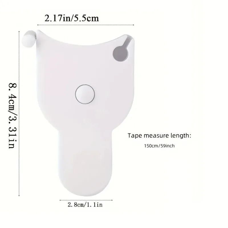 White Automatic Telescopic Tape Measure Body Measuring Sewing Ruler Qme