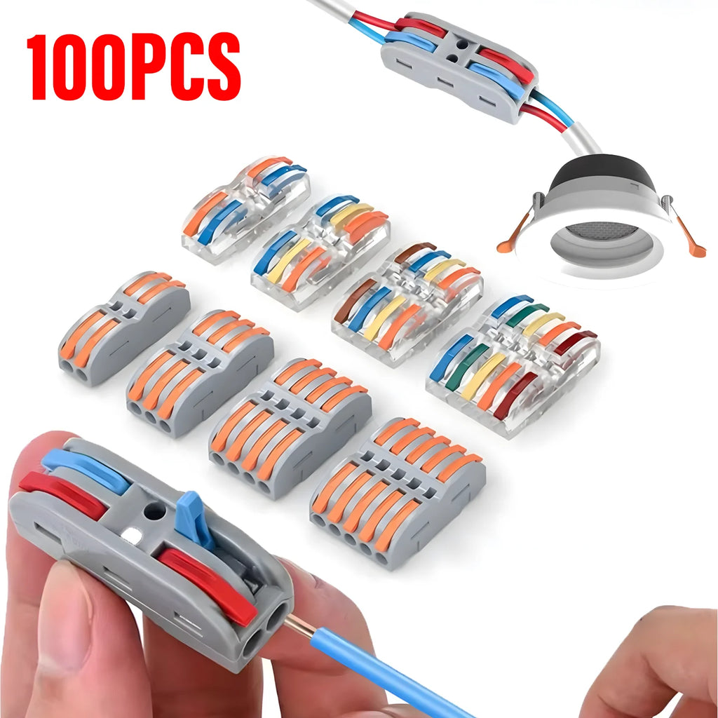 Quick Lever Wire Connectors Terminal 1-To-1 Inline Spliceable Butt Wiring Block Reusable Plug In Insulated Electrical Connector Qme