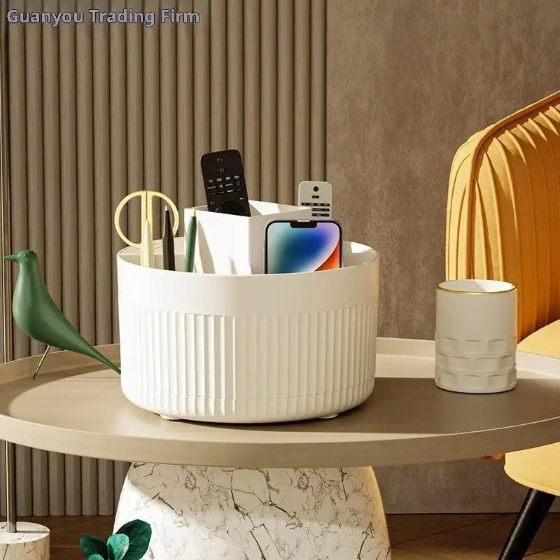 Bathroom Vanity Desktop Storage Holder Bag 360 Rotating Makeup Brush Qme