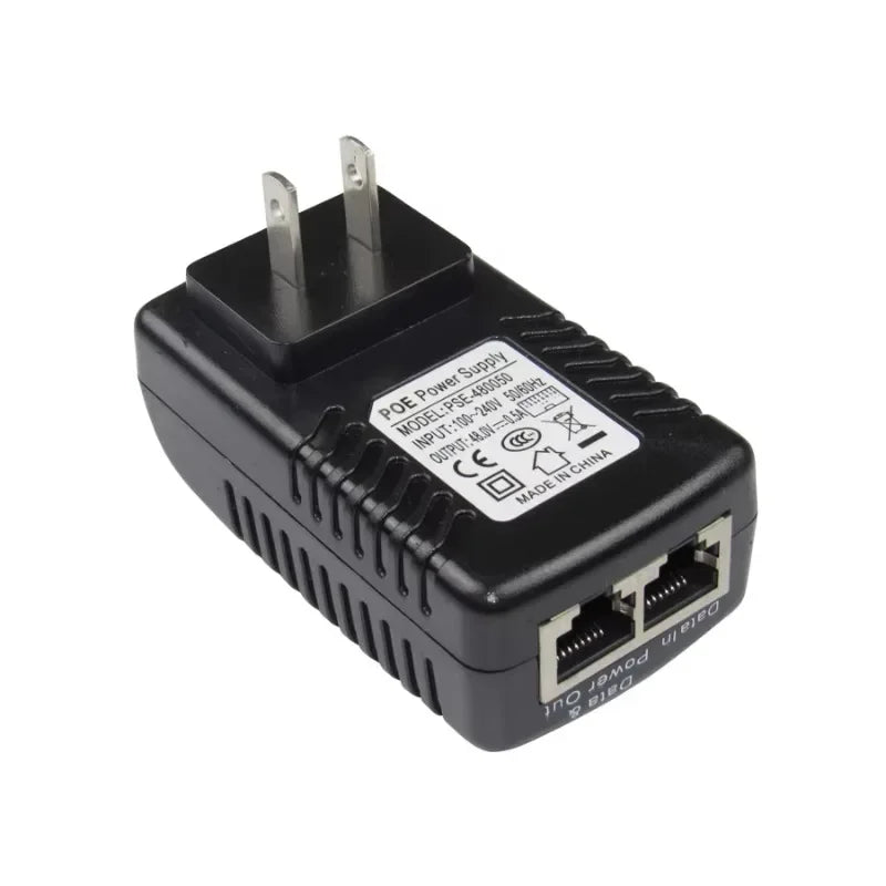 DC48V 0.5A CCTV Active PoE Injector Ethernet Power Adapter for IP Camera Power Pin 4/5(+) 7/8 Compatible with IEEE802.3af Qme
