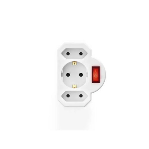 1 to 3 Plug Adapter with Switch, German Standard Power Converter, Euro Plug Socket for Turkey & Portugal, 16A Qme