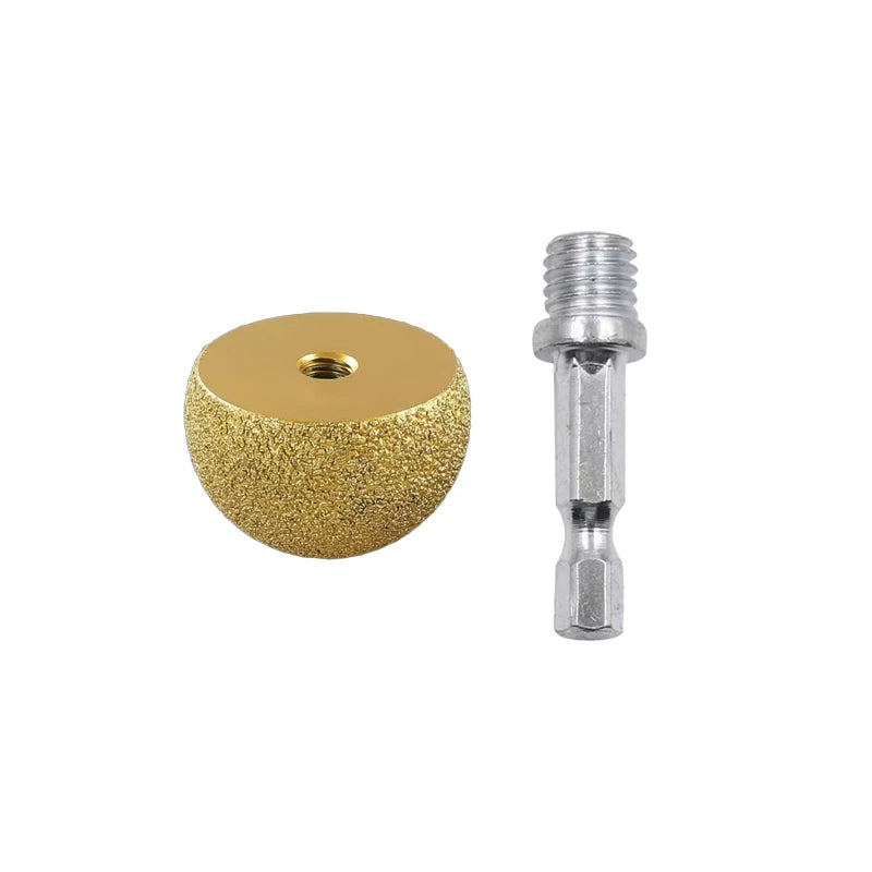 Diamond Brazed Round Grinding Head Abrasive Tool For Internal Arc Grinding Of Stones Engraving Tool Head Mushroom Head Qme 1set