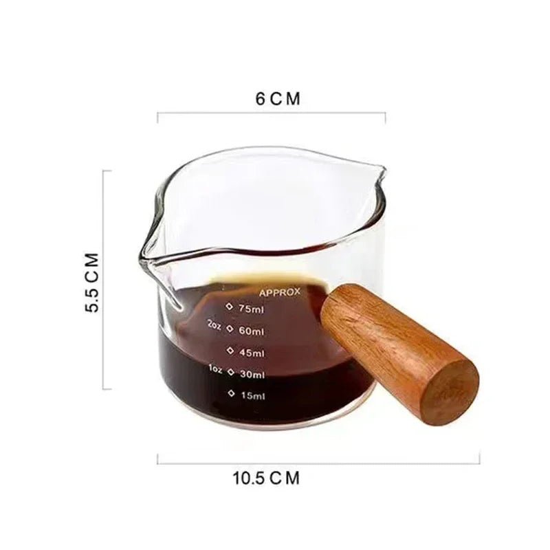 Heat-resisting Glass Espresso Measuring Cup Double Single Mouth Milk Qme