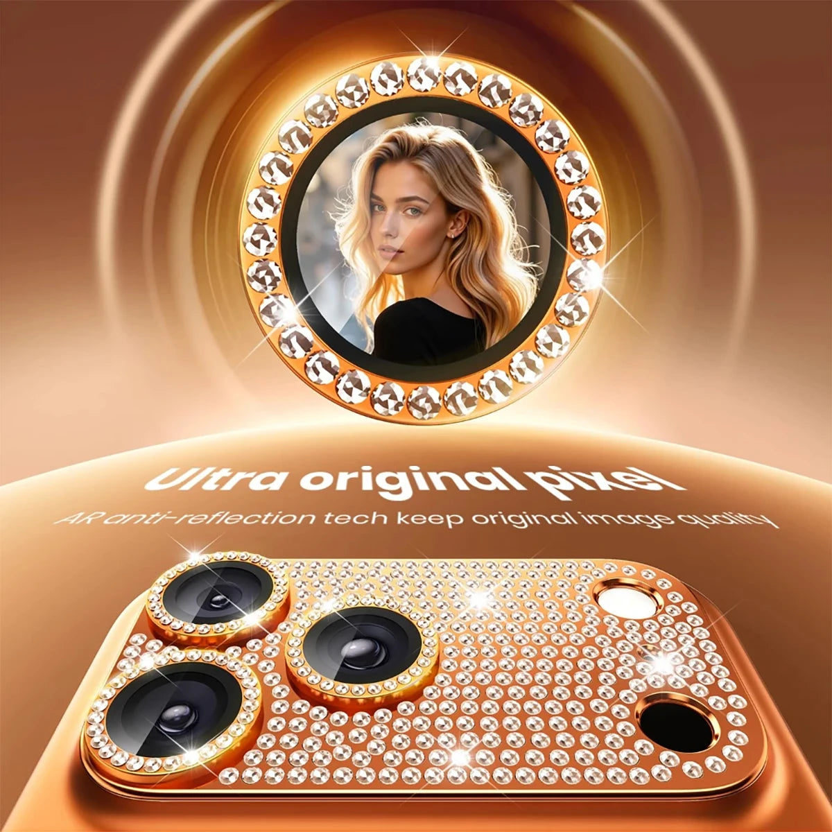 Sparkling Diamond Full Coverage Camera Lens Protective Film Iphone 17 Qme
