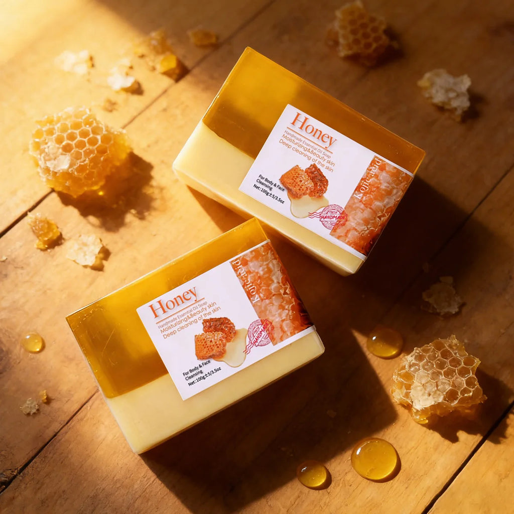 Two Tone Honey Goat Milk Handmade Soap Cleansing Essential Oil Qme