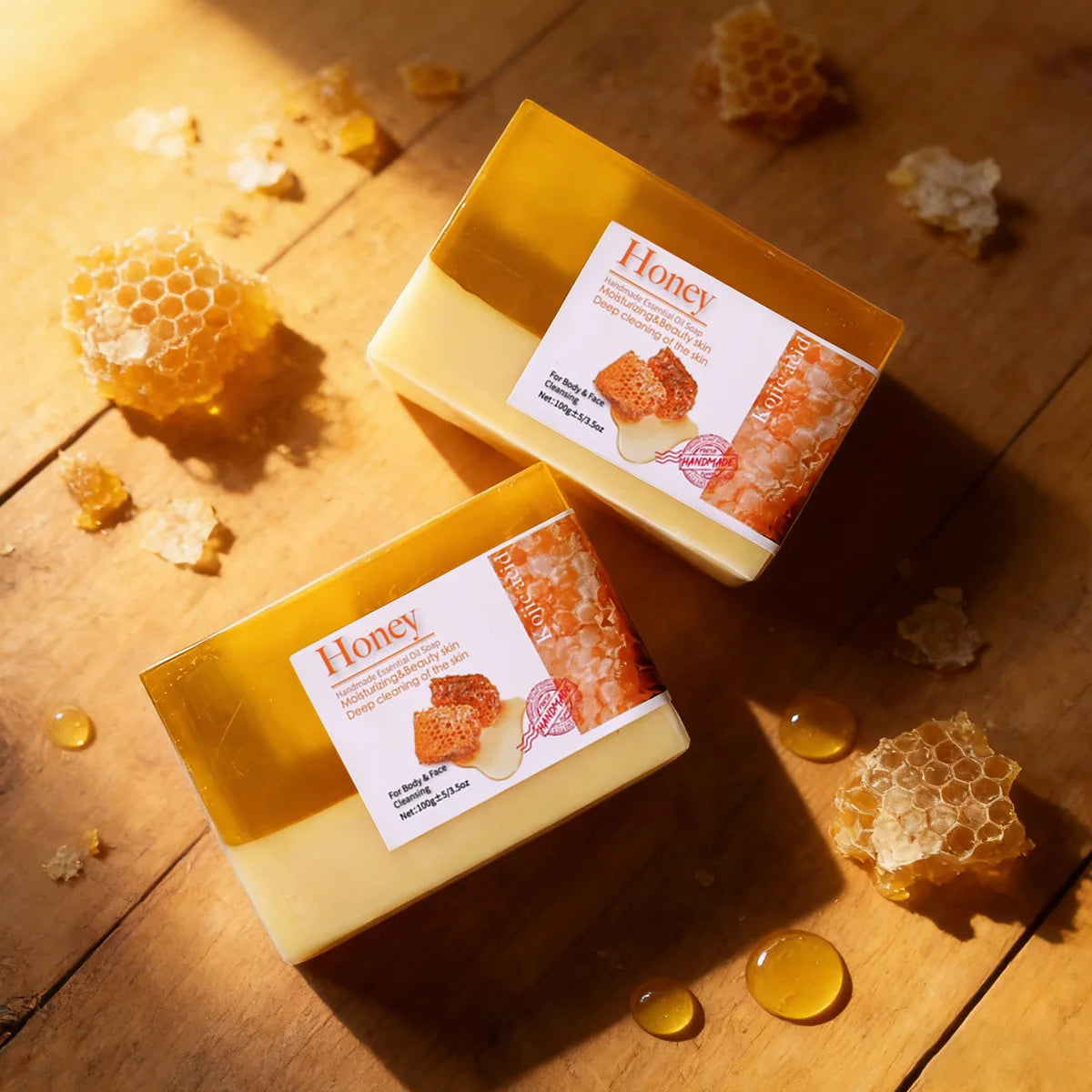 Two Tone Honey Goat Milk Handmade Soap Cleansing Essential Oil Qme