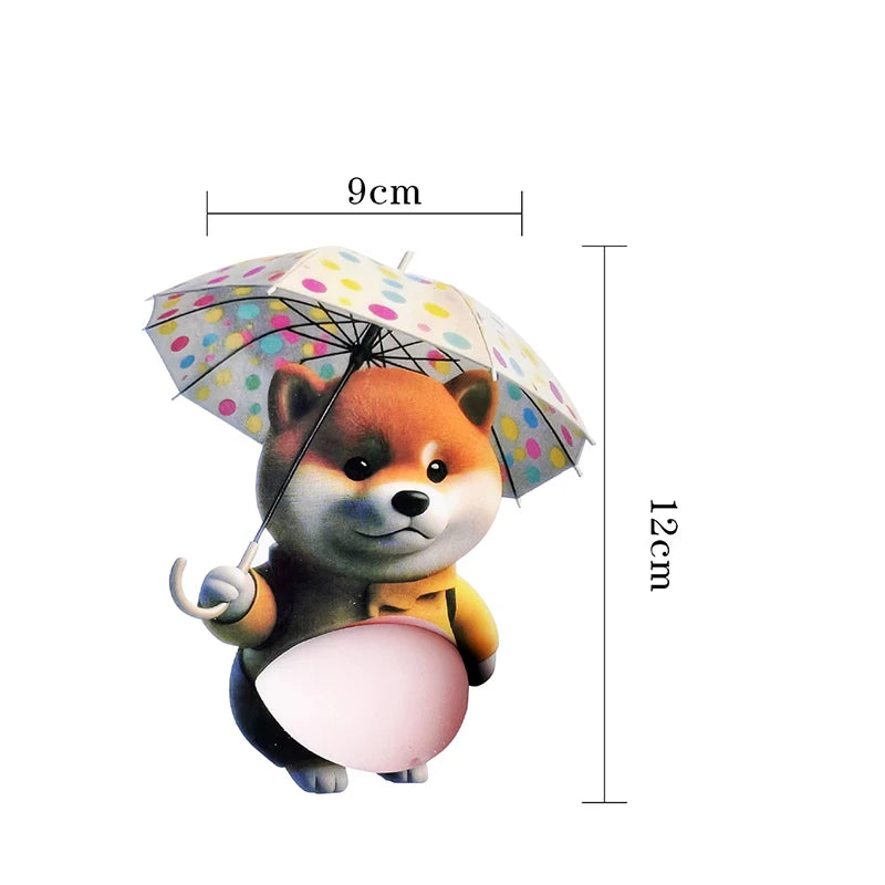 1/5Pcs 3D Cute Puppy Sticker Squeezeable Sticker Refrigerator Wall Decoration Silicone Self-adhesive Sticker Qme