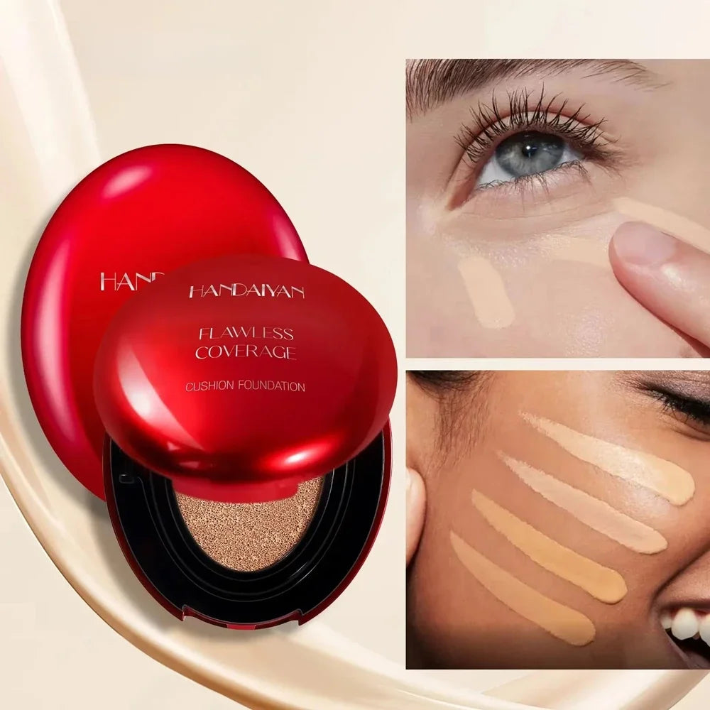  Air Cushion Foundation Light Natural Concealer Red Shell Foundation Natural Brighten Skin Color Long Lasting Makeup Foundation Qme