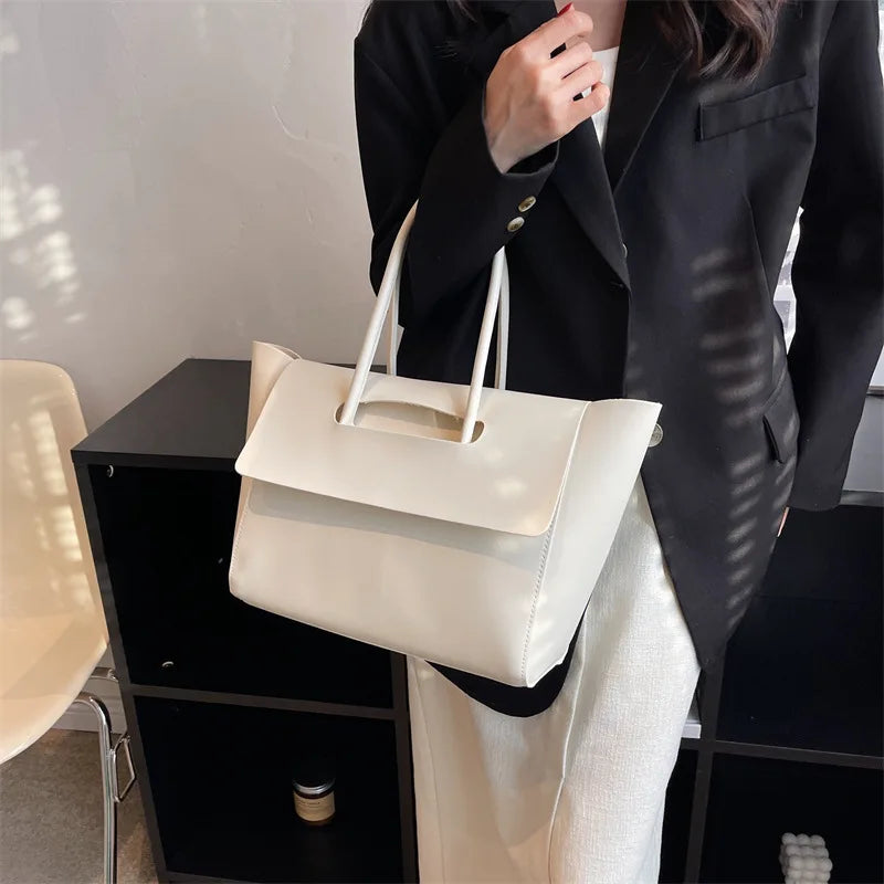 Female Tote Bag Korean Version Handbag Premium Trendy Retro Commuter Qme