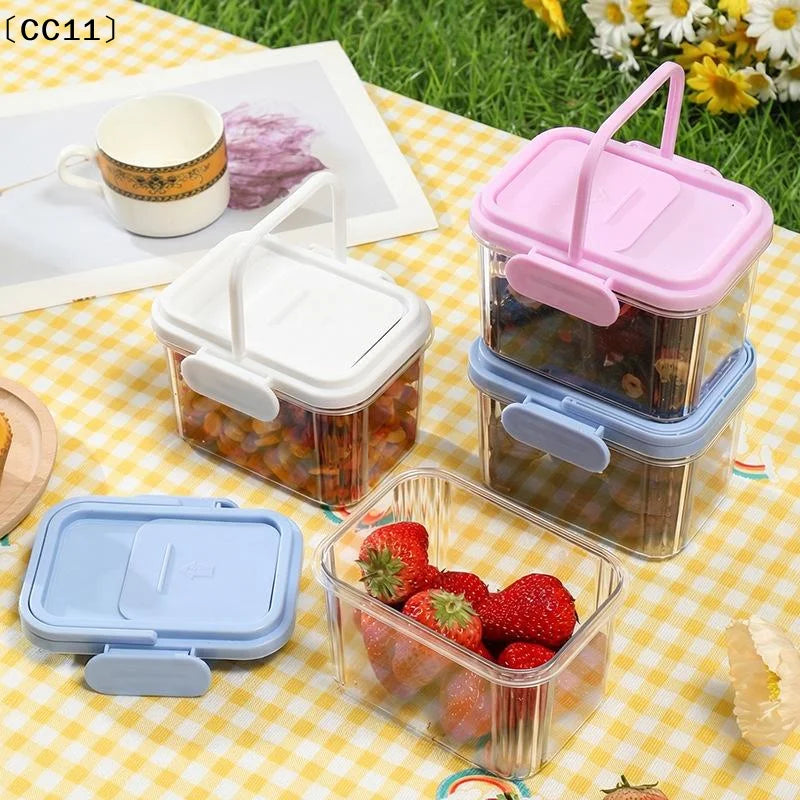 Airtight Plastic Food Storage Containers Handle Lids Leakproof Qme