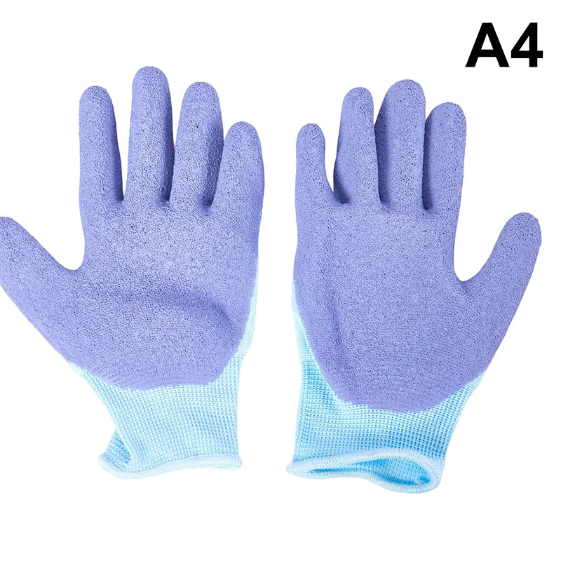 1Pair Breathable Children Gardening Gloves Durable Waterproof Anti Qme A4