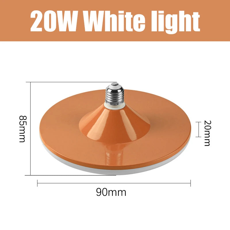LED Bulb E27 Lamp Bright 20W 220V UFO Leds Lights Indoor White Qme Orange