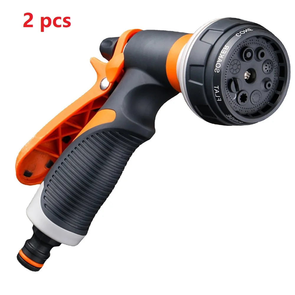 8 Pattern Garden Water Gun Hose Nozzle Mutifunctional Household Car Washing Yard Water Sprayer Pipe Tube Nozzle Sprinkle Tools Qme 2pcs