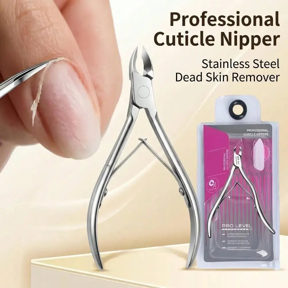 Portable Stainless Steel Nail Clippers Curved Cuticle Trimmer Qme