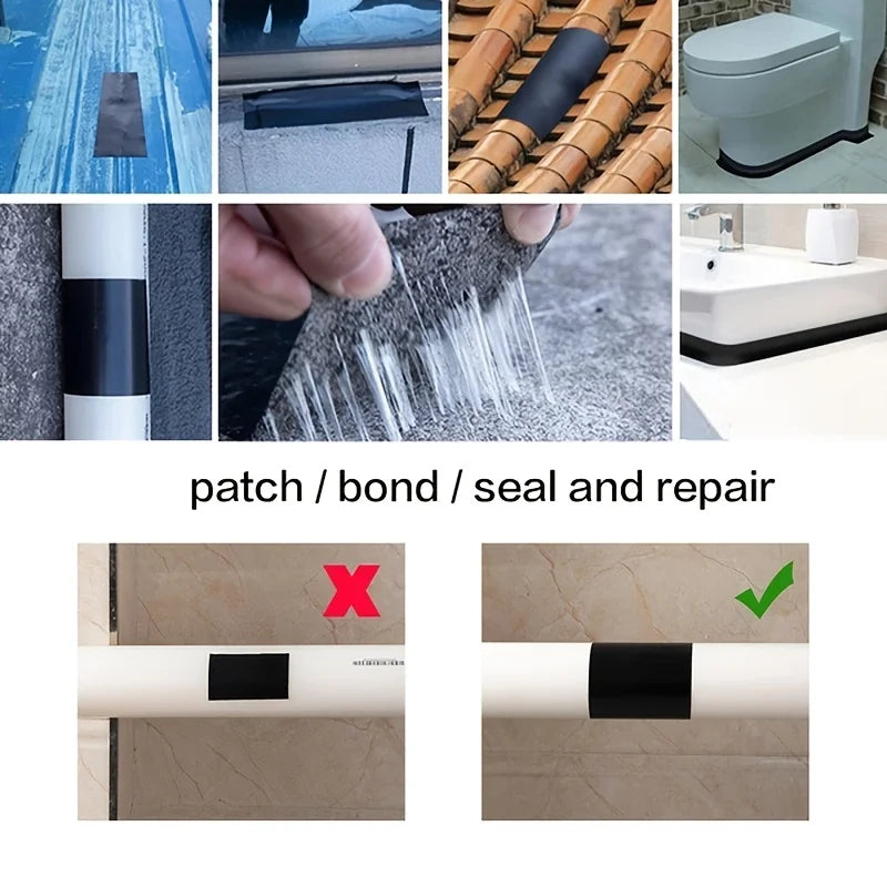 Waterproof PVC Tape for Pipe Leak Repair - Self-Adhesive Tape For Leaks Flex Qme