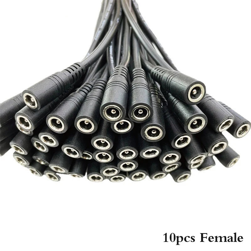 10Pcs 5.5x2.1 Plug DC male or Female Cable Wire Connector For 3528 5050 LED Strip Light. Qme female 10PCS