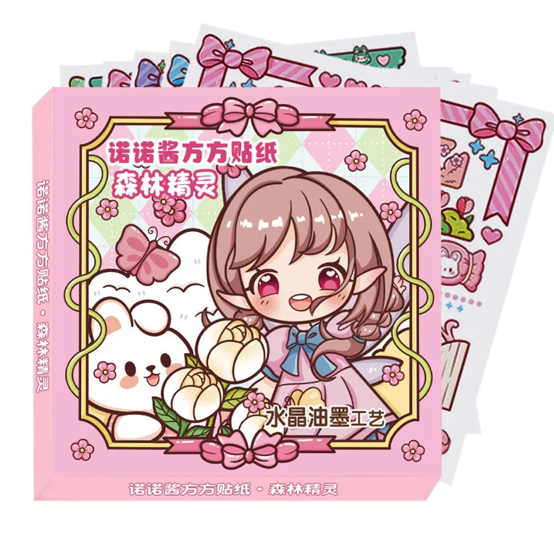 Cute Stickers Cartoon Ins Style Girls and Children and Paper Handbook Stickers Decorative Materials Hand-cut Kids Sticker Qme