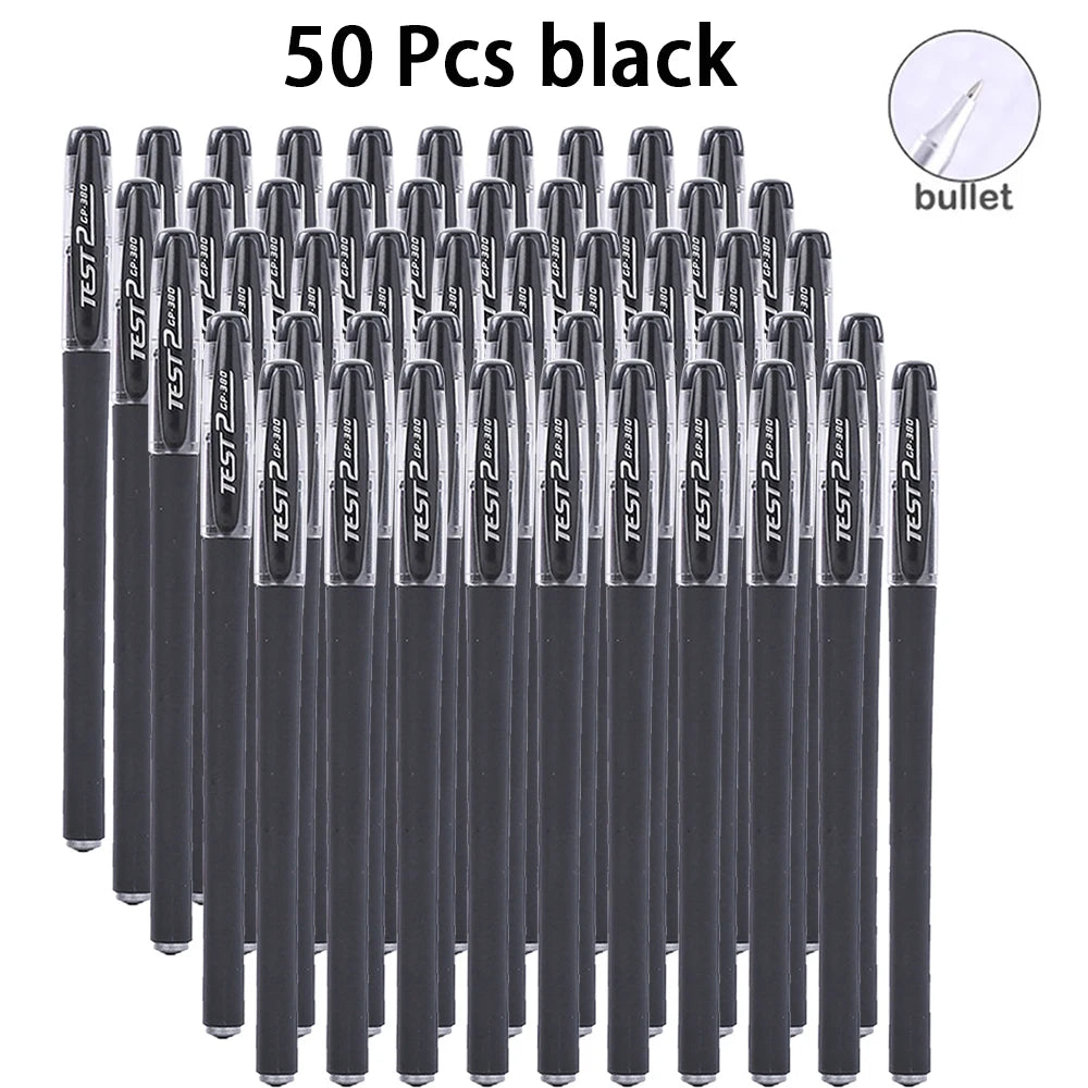 20-100Pcs Minimalist Gel Pen, 0.5mm Black/Blue/Red Ink Multi-purpose Gel Rollerball Pen For Office, School Student Qme 50 black