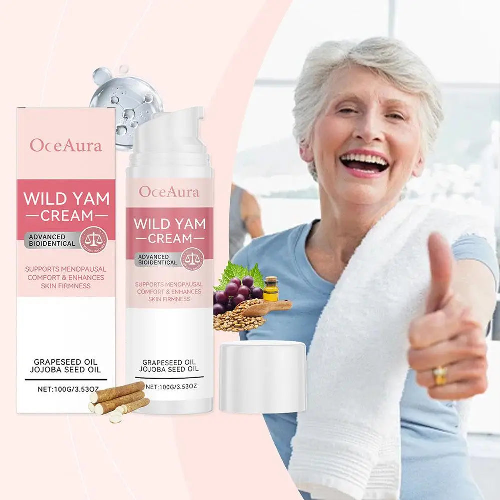 Wild Yam Cream Facial Women Natural Estrogen Moisturizer Hydrates Qme