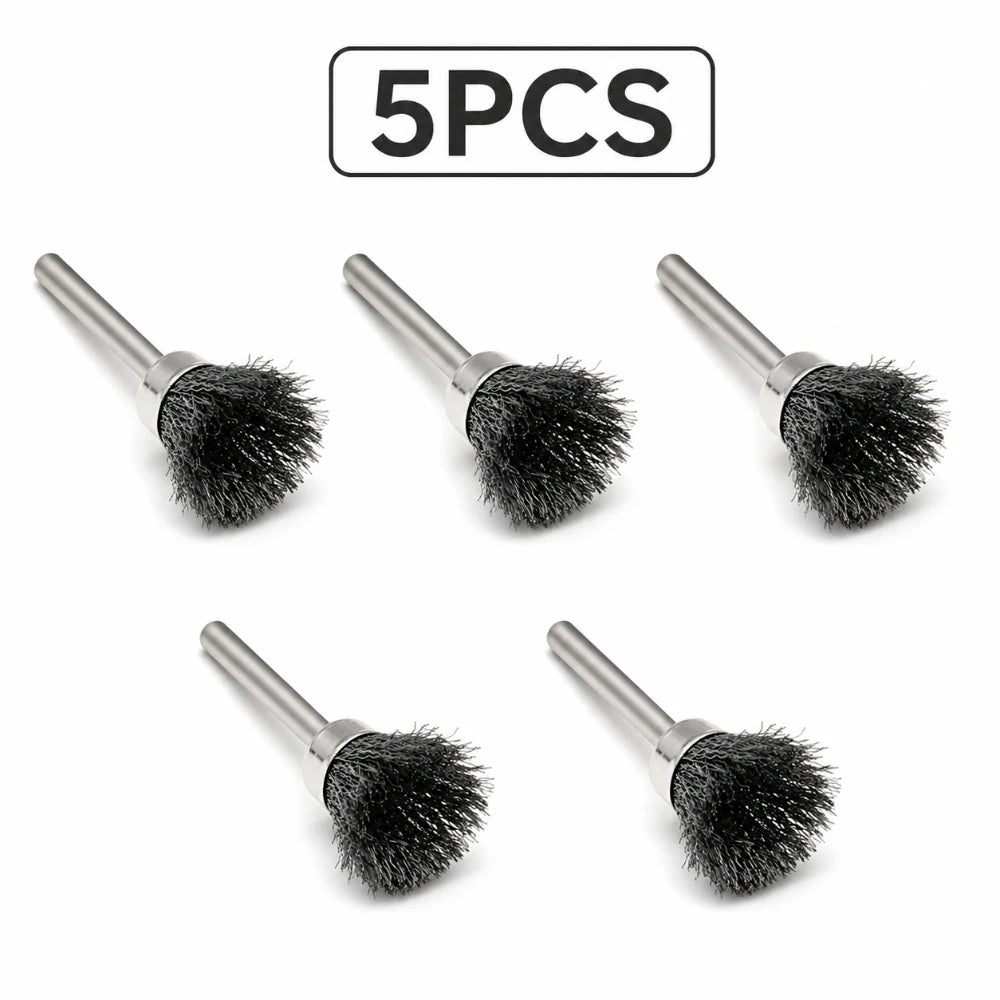 Mini Steel Wire Polishing Wheel 3/5Pcs Drill Rotary Cleaning Disc Metal Rust Remover Accessory For Household DIY Derusting Work Qme Type B - Cup 5pcs