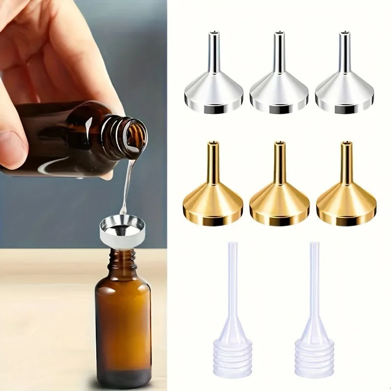 Metal Small Funnel and Straw for Perfume and Essential Oils, Easy to Dispense and Add Various Liquids Special Tools Qme Default Title