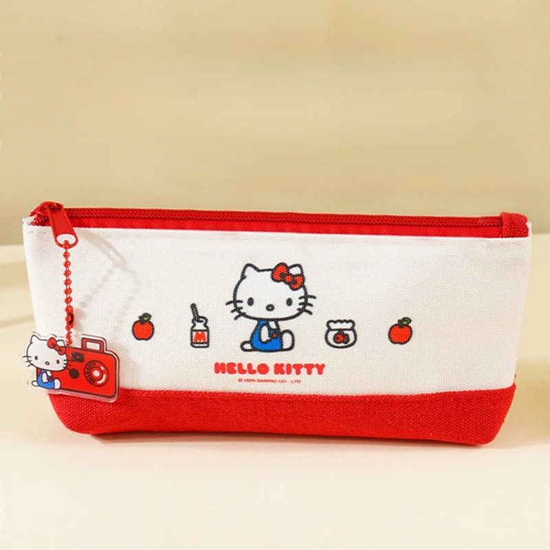 Hello Kitty Minimalist Pencil Case Stylish Cartoon-themed Fabric Qme