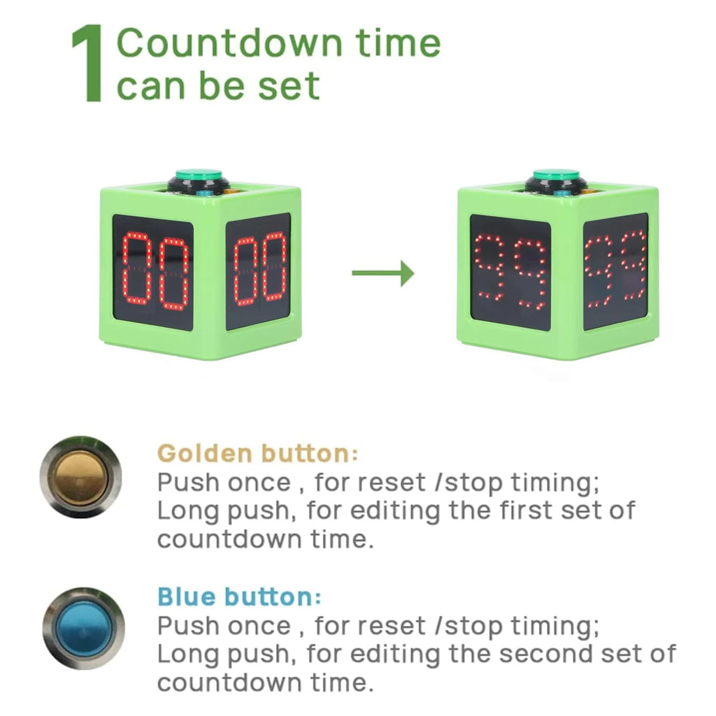 Poker Clock with 1.4in Display Seconds Countdown Timer 5-Level Brightness No Battery for Poker Games & Competitions Qme