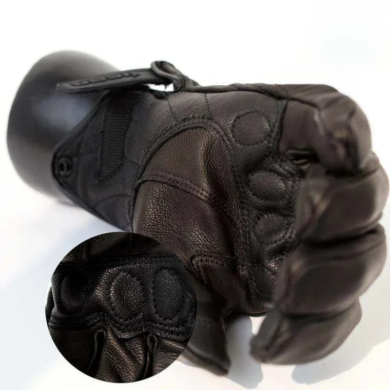Retro Urban Classic Leather Gloves Men Motorcycle Guantes Moto Motorbike MTB Bike Riding 100% Genuine Cowhide Luvas Qme
