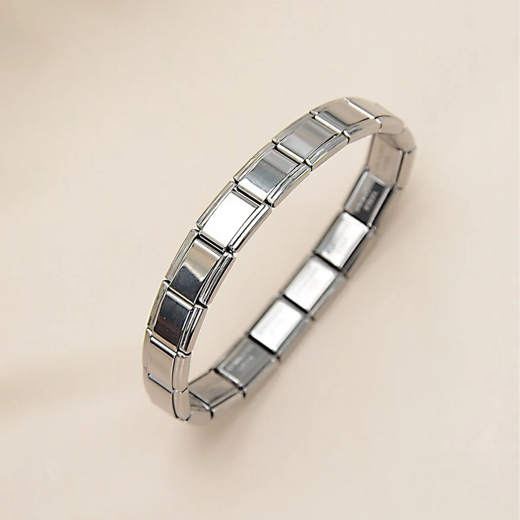Dropship 5PCS Stretchable Square 9mm Italian Stainless Steel Premium Bracelets DIY Making For Womens Men Charm Jewelry Wholesale Qme