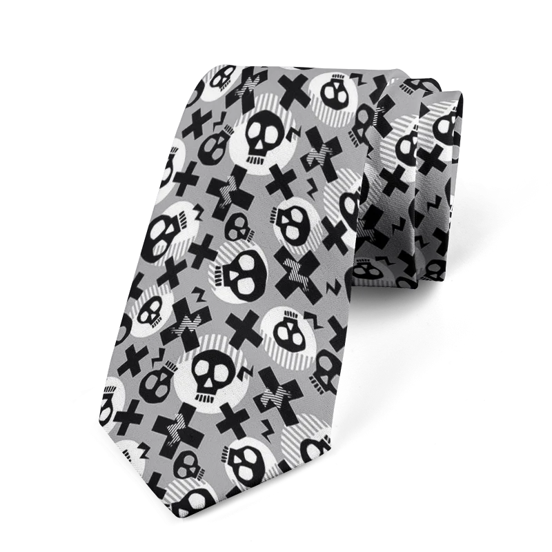 Cartoon Skeleton Men's Women's Tie Fashion Casual Printing Novelty Qme style6