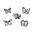 Skeleton Butterfly Enamel Pins Black Skull Gothic Punk Lapel Clothes Badges Brooches Backpack Hat Jewelry Gift for Kid Friends Qme Set