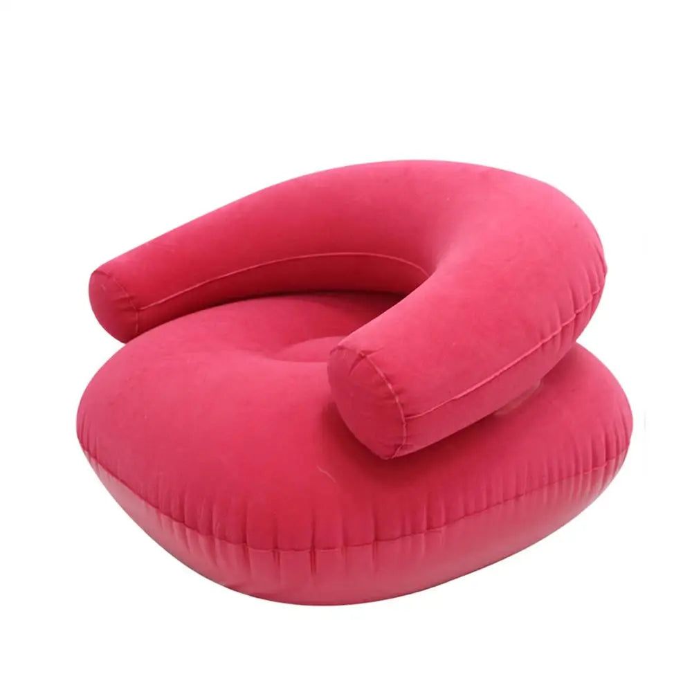 Inflatable Chairs Flocked Lounger Seat Blow Up Chairs for Movie Night for Outdoor Beach Pool Stadium Travel Living Room Bedroom Qme A