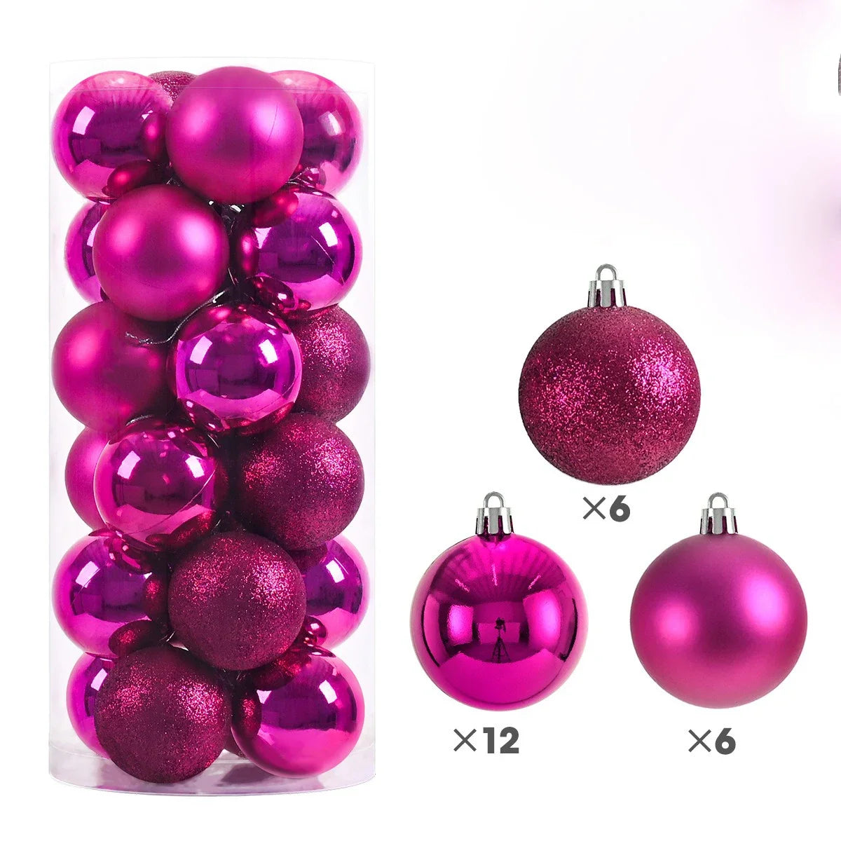 3CM Christmas Decoration Christmas Ball Hanging Xmas Tree Pendent Ornaments for Home Room Decor Navidad New Year 2026 Accessory Qme Rose Red