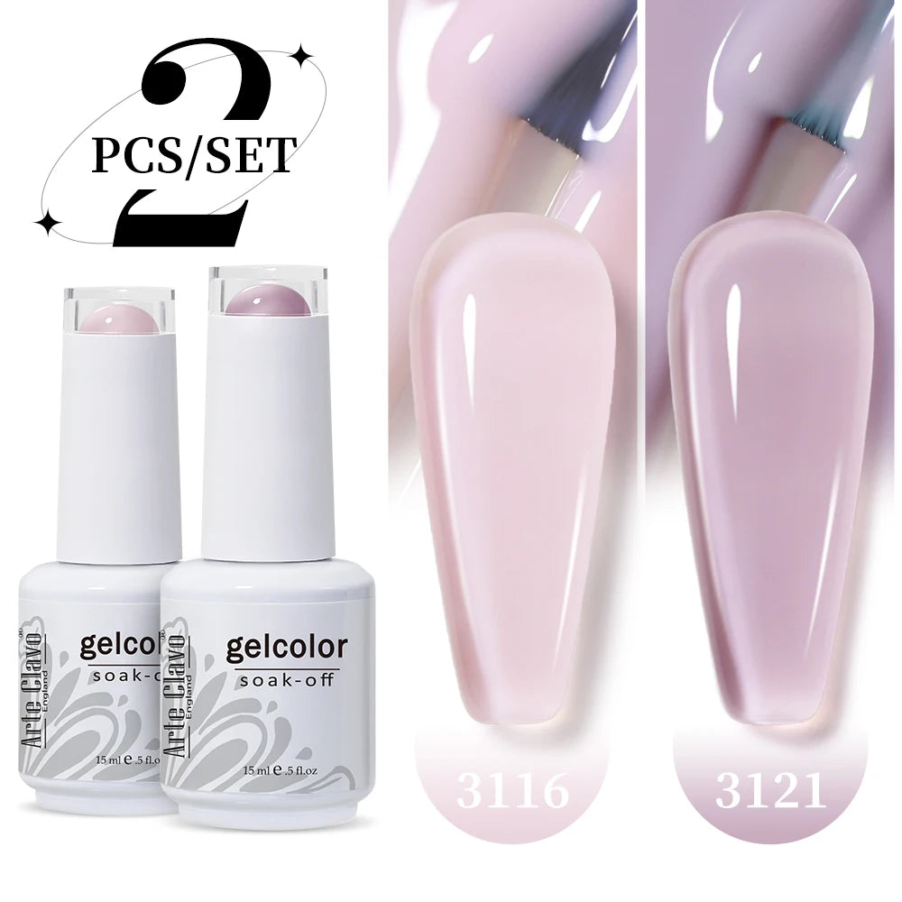 Arte Clavo Jelly Nail Gel Polish Supplies Purple Pink Red Blue Green