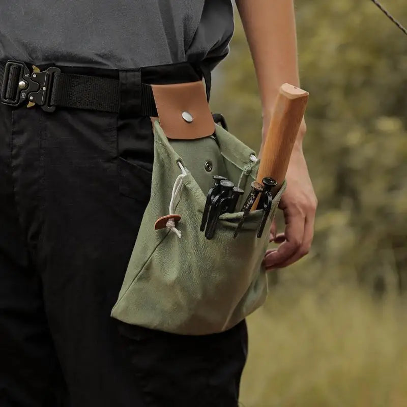 Foldable Foraging Bag Canvas Bushcraft Pouch Storage Bags Easy Qme