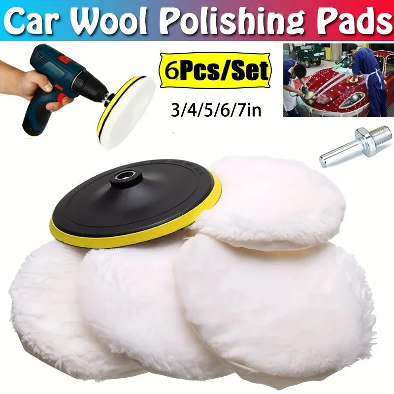 6-Piece Industrial Polishing Kit Polishing Pad Car Waxing Sponge Disc Car Paint Care Car Gadgets Qme
