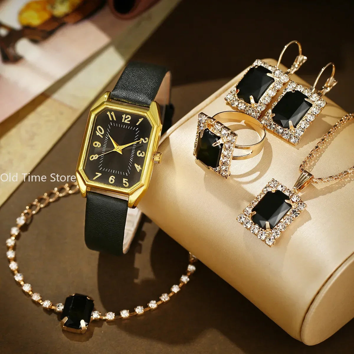 6/5/1PCS Luxury Fashion Square Women's Watches Brand Ladies Quartz Wristwatch Jewelry Set Classic Simple Femme Relogio Feminino Qme