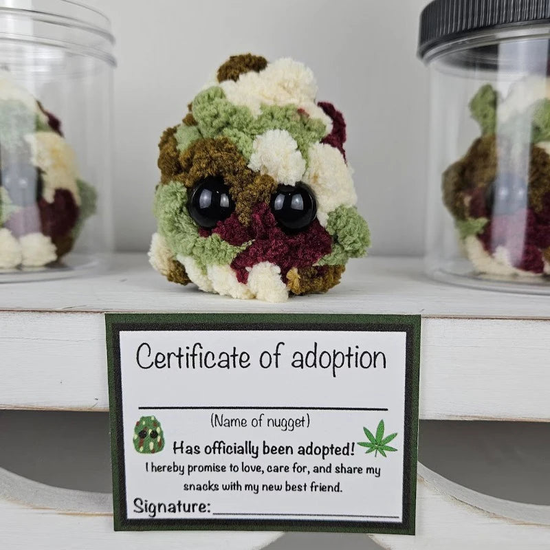 Adopt Weed Nugget Plush Little Jar Handmade Stuffed Toys Desktop Qme