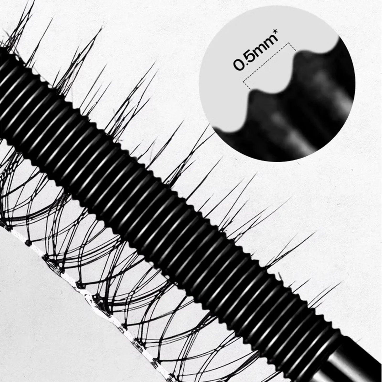 Waterproof Metallic Tube Mascara Black Silk Fiber Long Curling Non-Clumping Eyelash Extensions Spiral Makeup for Eyes Qme