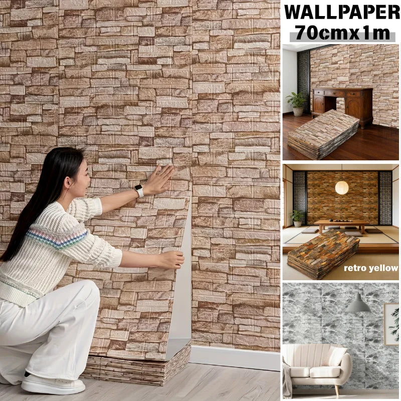 1- 70 Brick Pattern Foam Wall Sticker Wallpaper Self Adhesive 3d Qme