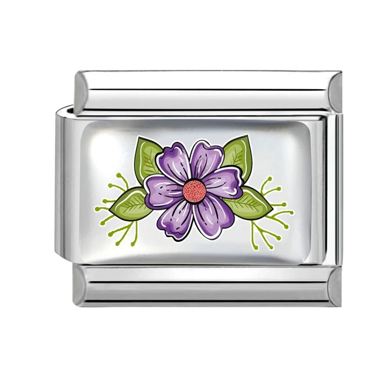 Selling Heart Blue Series Butterfly Fruits Italian Charm Link Fit
