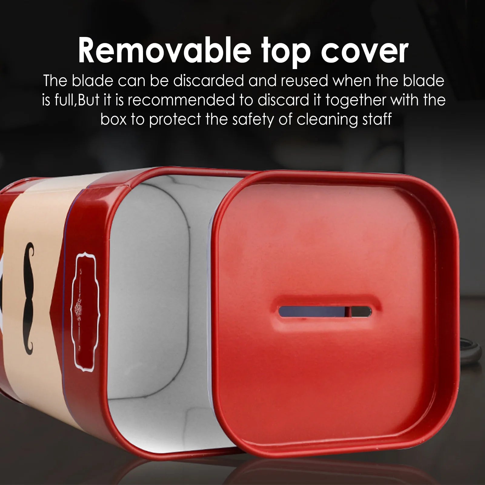 Stainless Steel Razor Blade Disposal Case Safe Waste Blade Storage Box Razor Safe Barber Shop Home Blade Recycling Container Box Qme