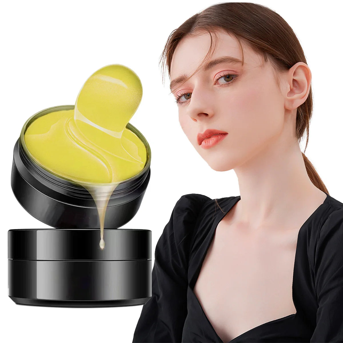 Snail Collagen Eye Mask, Containing Glycerin, Collagen, and Panthenol, Deeply Moisturizes and Nourishes the Skin Around the Eyes, Suitable for All Skin Types Qme