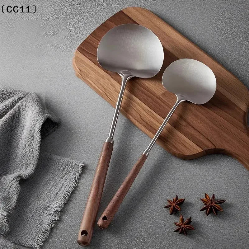 CC11Stainless Steel Spatula Non Slip Mushhead Cooking Shovel Long Qme