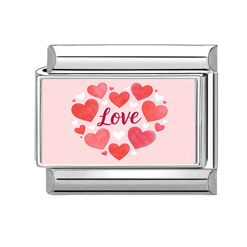 2026New Romantic Encounter Pink Sky Dancing Italian Charm Links Fit